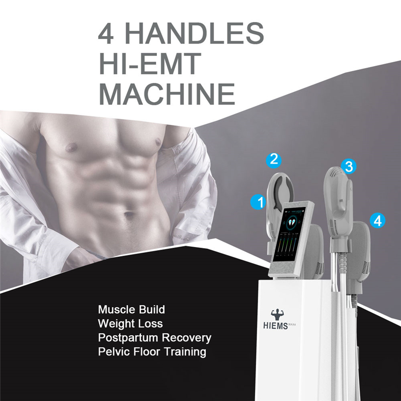 Double Function EMT+Ems 4 Handles Body Sculpting Muscle Stimulator buttock lift Burn Fat Hiemt Emslim Hiems body contouring Fitness Machine