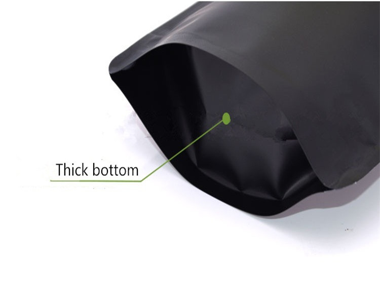 Thick Matte Black Aluminum Foil Zip Lock Bag Stand up Resealable Ground Coffee Powder Nuts Tea Snack Biscuits X-mas Gifts Packaging Pouches Support Lo