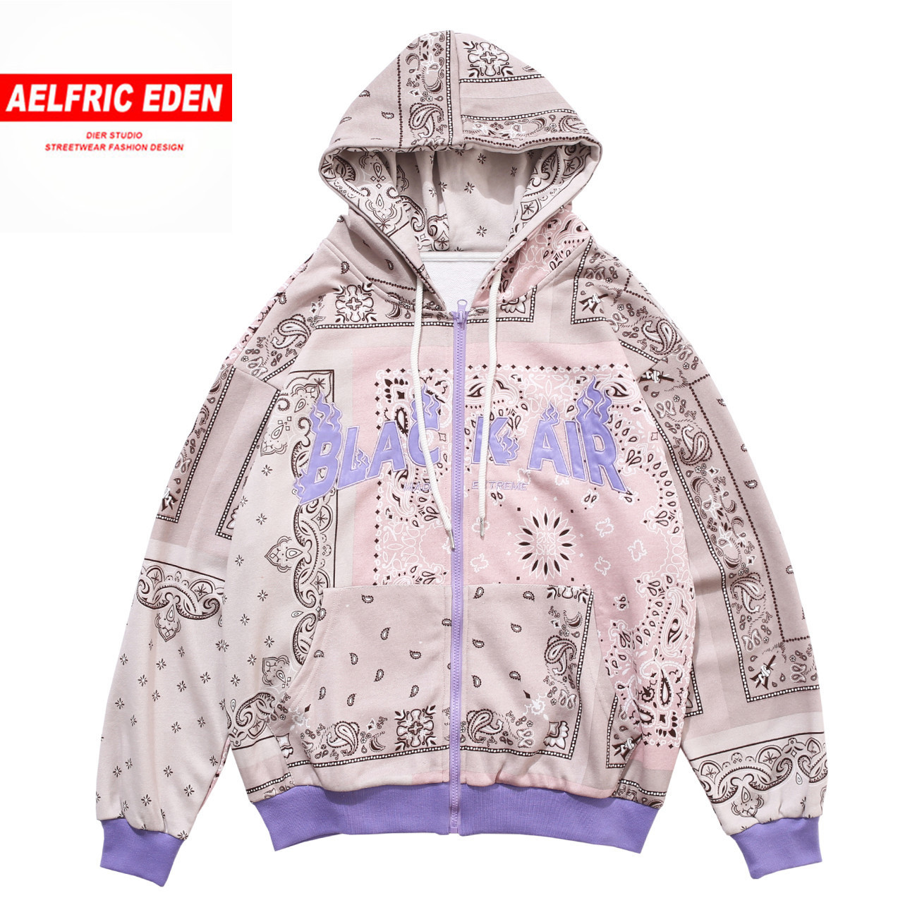 Vintage Hip Hop Hoodie Sweatshirt Jacket Streetwear Casual Hoodies Coats Autumn Harajuku Hoodie Mens Open Front Zip 201126