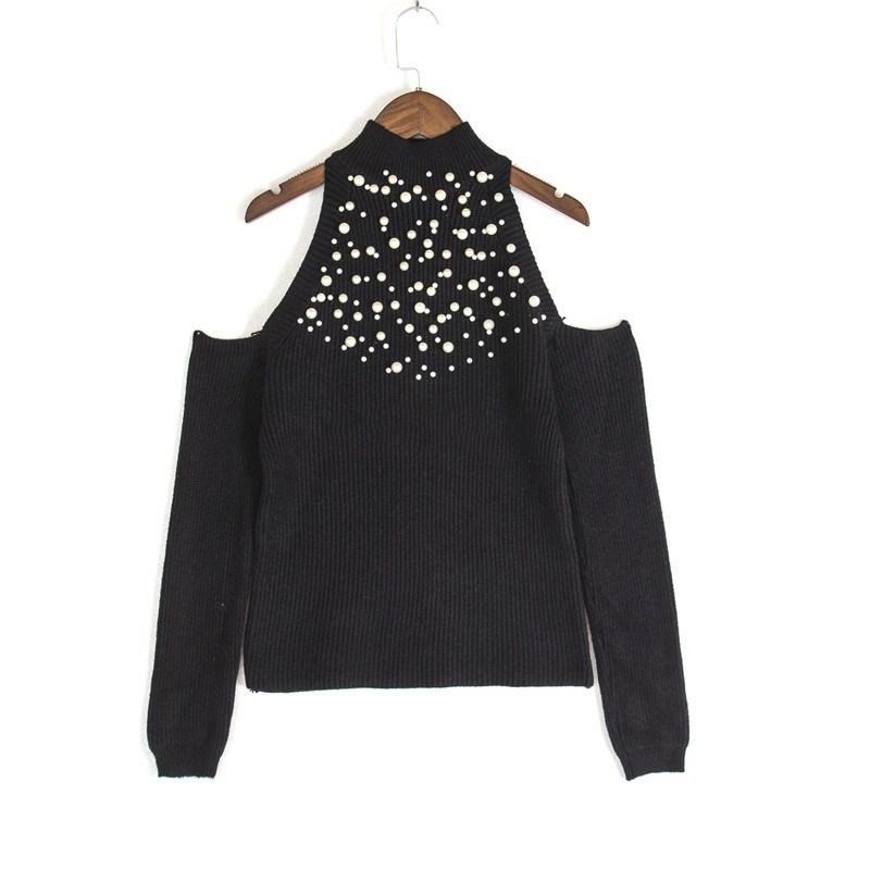 Women's Sweaters 2021 Spring And Autumn Sweater Pearl Decoration Fashion Casual Knit Tops Slim Off-shoulder Lady Sexy Clothes, Black
Women's Sweaters 2021 Spring And Autumn Sweater Pearl Decoration Fashion Casual Knit Tops Slim Off-shoulder Lady Sexy Clothes, Black