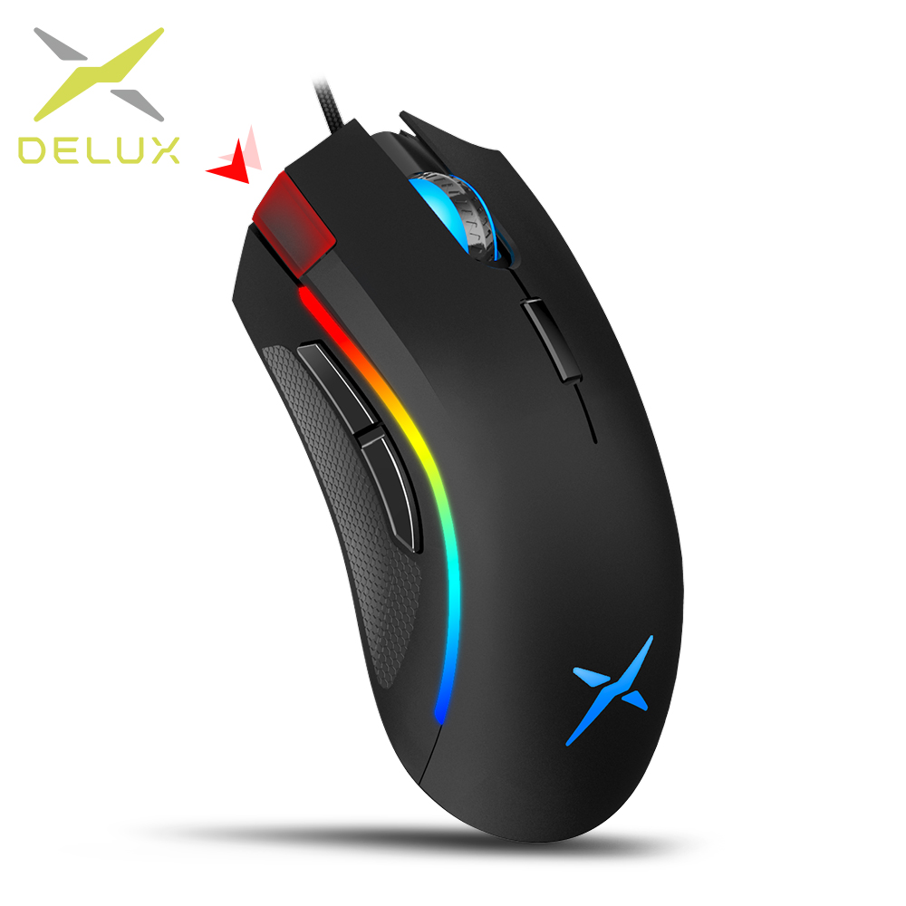 Delux M625 A3050 RGB Backlight Gaming Mouse 4000 DPI 1000Hz Report rate 7 Programmable Buttons USB Wired Mice for Computer Gamer
Delux M625 A3050 RGB Backlight Gaming Mouse 4000 DPI 1000Hz Report rate 7 Programmable Buttons USB Wired Mice for Computer Gamer