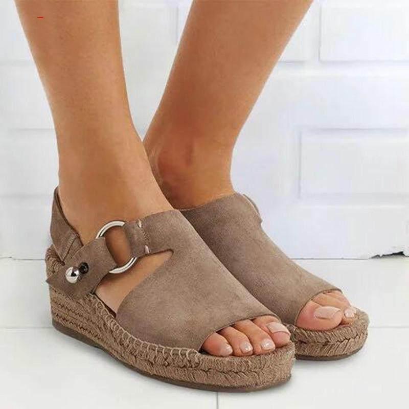 Sandals Women's Espadrille Ankle Strap Comfortable Slippers Ladies Womens Casual Shoes Breathable Flax Canvas Pumps