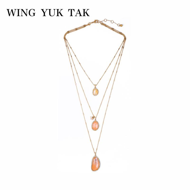 Pendant Necklaces Fashion Women's Jewelry Multi Layer Pink Crystal Water Drop Necklace Gold Color Chain Accessories Bijoux
Pendant Necklaces Fashion Women's Jewelry Multi Layer Pink Crystal Water Drop Necklace Gold Color Chain Accessories Bijoux