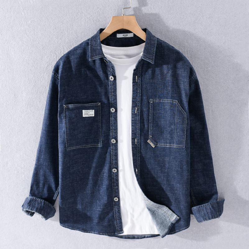 2021 Autumn of Long Sleeves Denim Man's Cotton Branded for Men's Comfortable Trend Casual Shirt Thick Male Shirts Chemise X292, Blue
2021 Autumn of Long Sleeves Denim Man's Cotton Branded for Men's Comfortable Trend Casual Shirt Thick Male Shirts Chemise X292, Blue