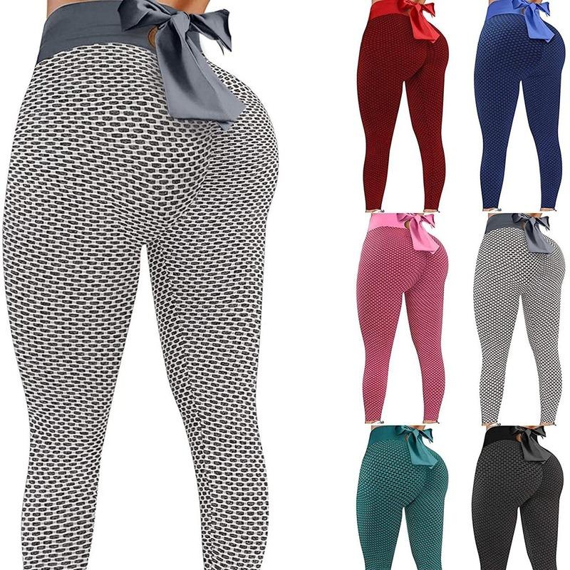 Yoga Outfit Women's Gym Clothing High Waist Bow Sports Leggings Jacquard Elastic Tights Seamless Knitted Hip Lifting Pants
Yoga Outfit Women's Gym Clothing High Waist Bow Sports Leggings Jacquard Elastic Tights Seamless Knitted Hip Lifting Pants
