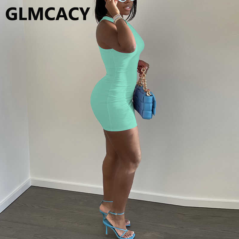 Sleeveless Casual Summer Bodycon Party Mini Dress 210702