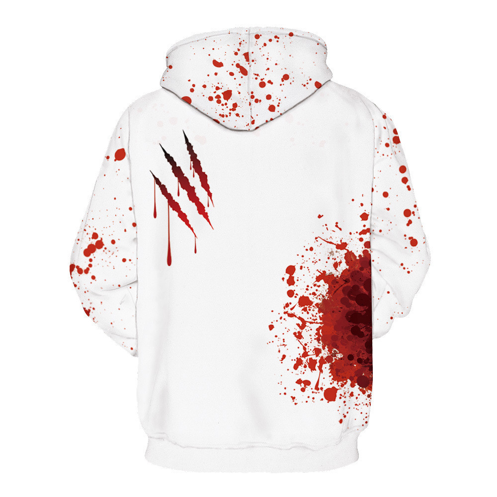 Print Wound Horror Blood Hoodies Sweatshirts Women Men I'M FINE Letter Hoodie Jumper Tracksuit Pullover Cosplay Women Tops LJ201130