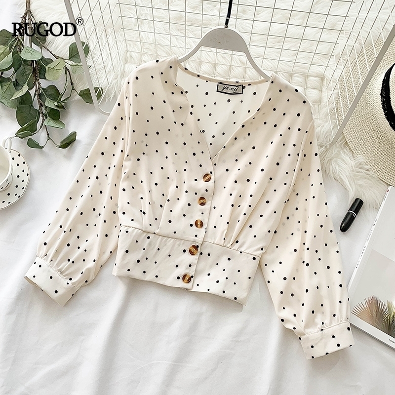 RUGOD Chiffon Women Blouses Single-breasted Elegant Boho Chic Style Summer Tops and Blouses Fashion Modis Blusas Mujer T200321