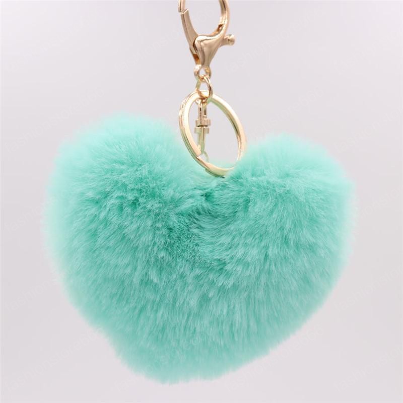 Stylish Heart Shape pompoms Keychain for Handbag Perfect Cute Purse Keyring Soft And Plush Bag Charm Pendant Fluffy Accessories