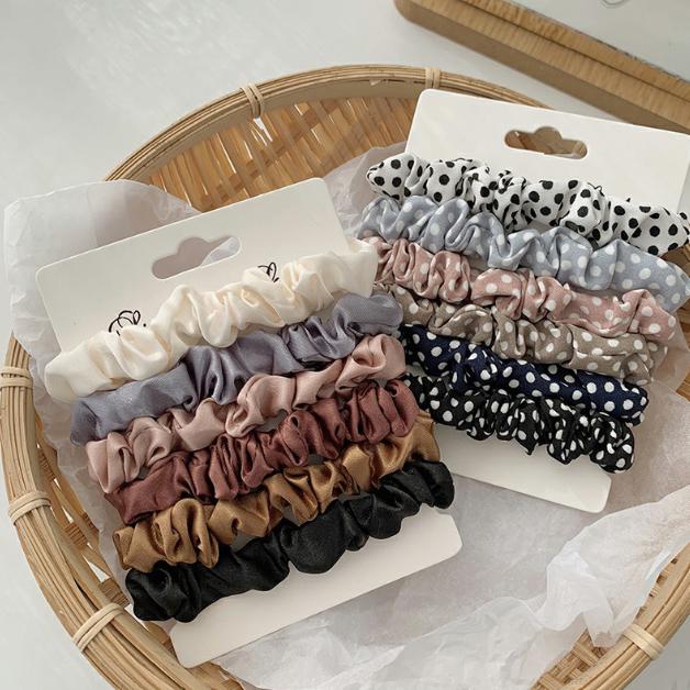 2021 Hairbands Hair Tie Women for Hair Accessories Satin Scrunchies Stretch Ponytail Holders Handmade Gift
