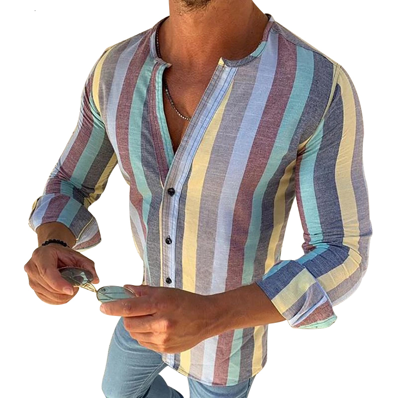2021 Fashionable Men's Striped Shirts Printed Thin Social Adjustment Casual Business Male Fall Blouse Tops Streetwear Clothes W4pn, As shown in the figure
2021 Fashionable Men's Striped Shirts Printed Thin Social Adjustment Casual Business Male Fall Blouse Tops Streetwear Clothes W4pn, As shown in the figure