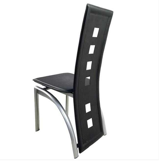 4pcs High Grade PVC Leather Comfortable Dining Room Furniture Chairs Black kitchen assesories stools desk
