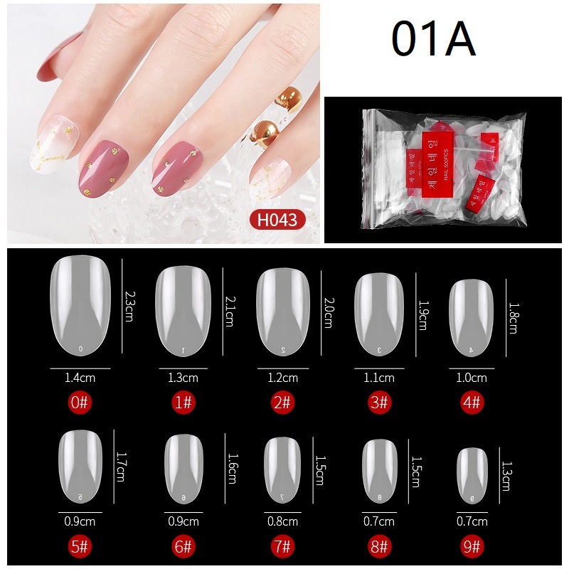500Pcs press on Nail TIPs Clear White Full Cover French false nails toe Tip U-shape Acrylic UV Gel Manicure accessories kits NAF014