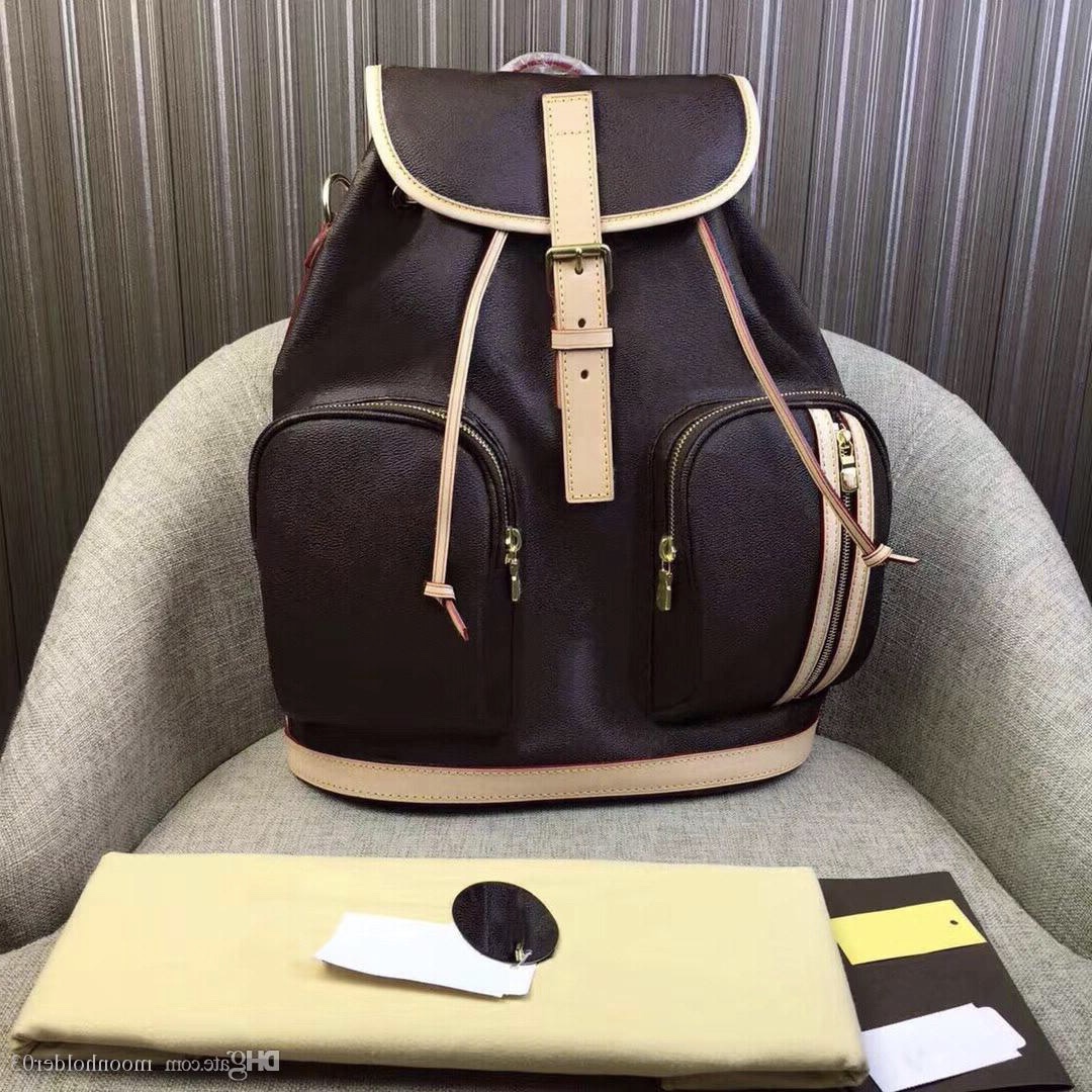 Wholesale classic leather backpack fashion simple retro school bag computer storage bag ladies men neutral travel storage rucksack dicky0750 от DHgate WW