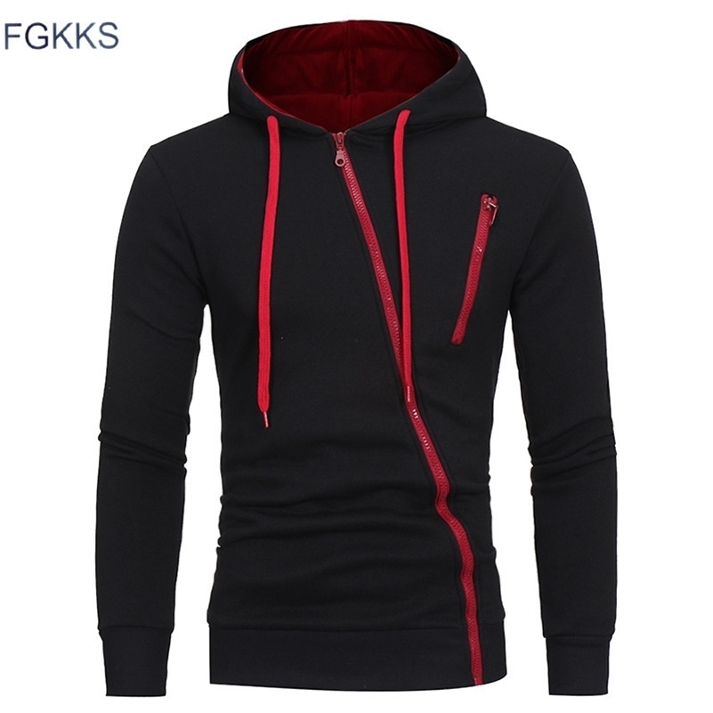 FGKKS New Men Hoodies Sweatshirt Fashion Solid Color Hooded Sportswear Casual Jacket Clothing Male Hoodies Pullover 201103