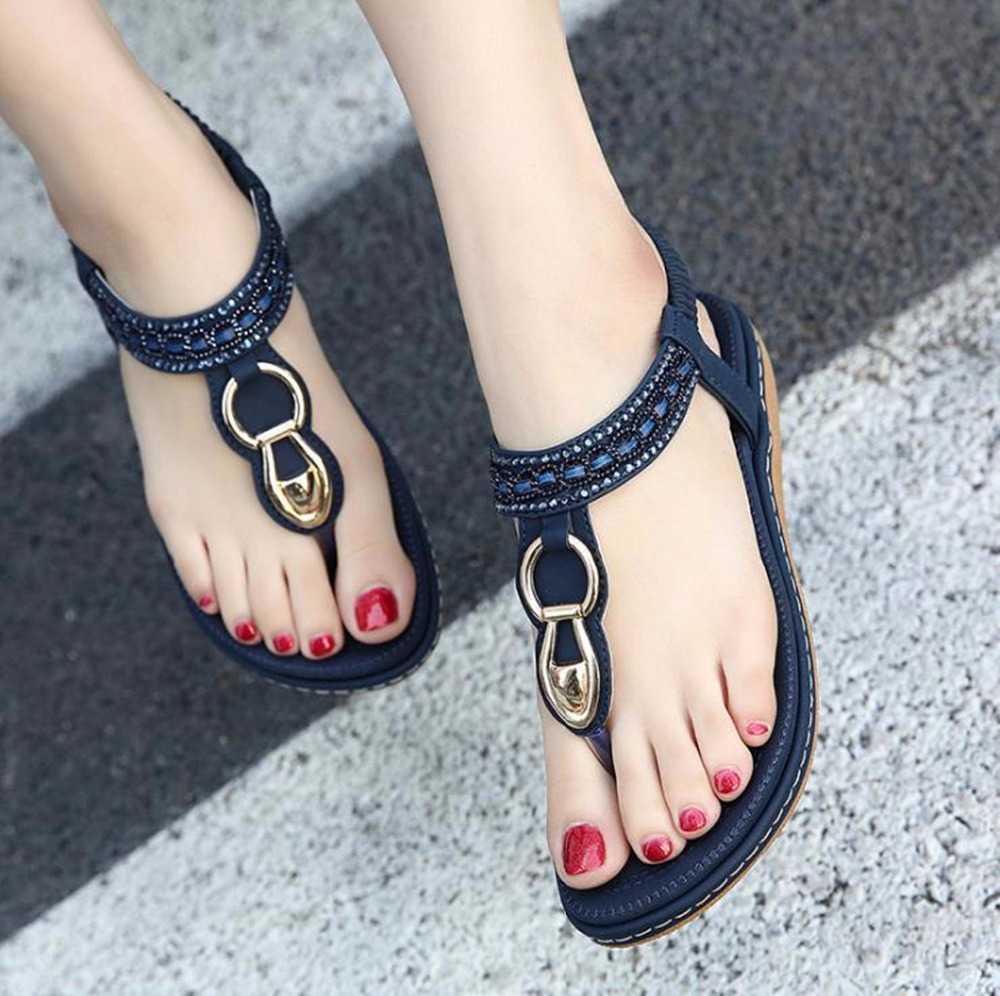 Comfortable flats sandals women shoes plus size 2021 solid summer casual woman clip toe beach ladies Y0721