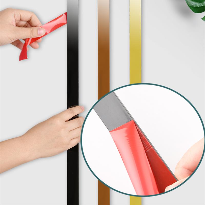 Wall Stickers 5M Self-adhesive Black Titanium Gold Stainless Steel Flat Decorative Lines For Background Ceiling Edging Strips Edge Strip
Wall Stickers 5M Self-adhesive Black Titanium Gold Stainless Steel Flat Decorative Lines For Background Ceiling Edging Strips Edge Strip