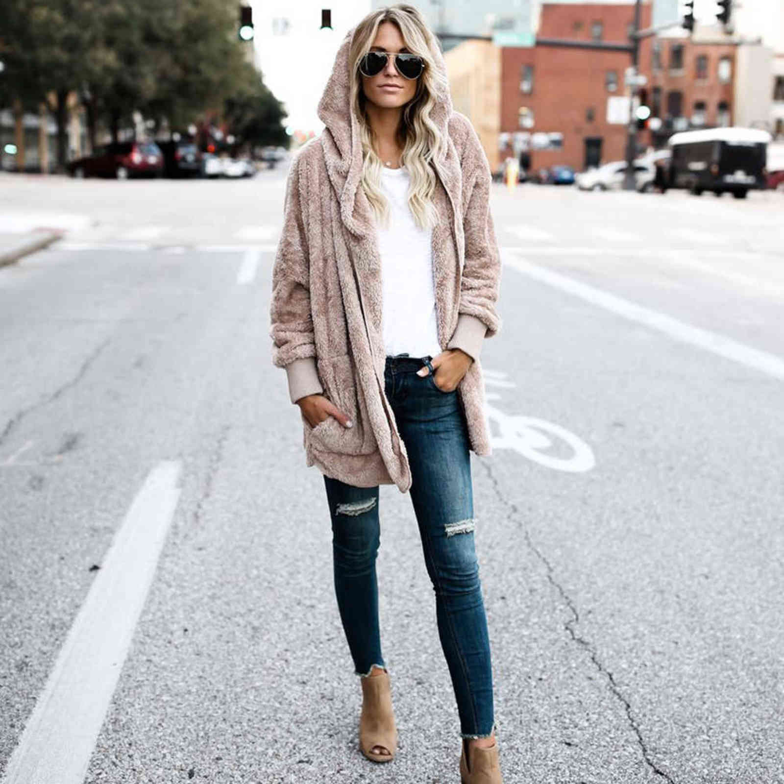 Most Women Autumn Winter women Coat warm soft outfit hoodie girl's gift zipper Casual sweatshirts 211109