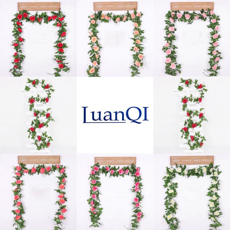 Luanqi Artificial Rose Vine Hanging Flowers Plastic Ivy Rose Garland Home Wall Wedding Garden Decoration Artificial Plant Leaf, 223-04
Luanqi Artificial Rose Vine Hanging Flowers Plastic Ivy Rose Garland Home Wall Wedding Garden Decoration Artificial Plant Leaf, 223-04