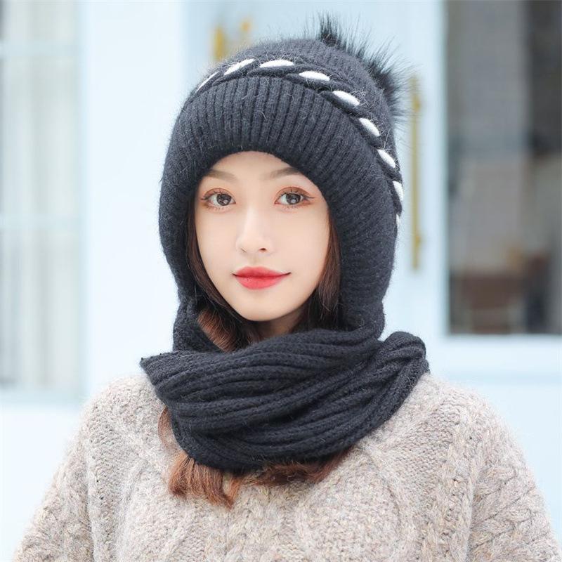 Beanies 2021 Winter Warm Fur Blend Hats With Scarf Female Ear Protector Knit Skullies Hat Fashion Cute Women Caps
Beanies 2021 Winter Warm Fur Blend Hats With Scarf Female Ear Protector Knit Skullies Hat Fashion Cute Women Caps
