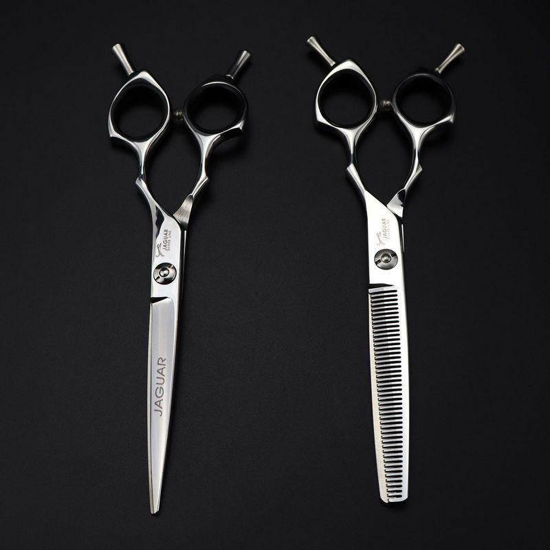 new arrival JAGUAR 6.5 inch hair scissors 6CR professional barber thinning cutting scissors Double tail