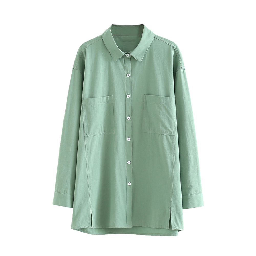 Plus Women Down Collar Pockets Tops Blouses Big Size Women's Cotton Shirts Wefy, Green
Plus Women Down Collar Pockets Tops Blouses Big Size Women's Cotton Shirts Wefy, Green