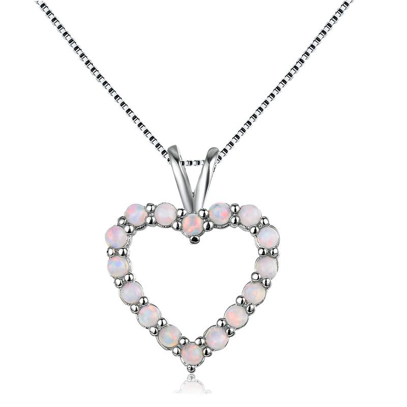 Pendant Necklaces Vintage Hollow Big Heart Necklace White Opal Round Stone Classic Silver Color Chain For Women Jewelry
Pendant Necklaces Vintage Hollow Big Heart Necklace White Opal Round Stone Classic Silver Color Chain For Women Jewelry