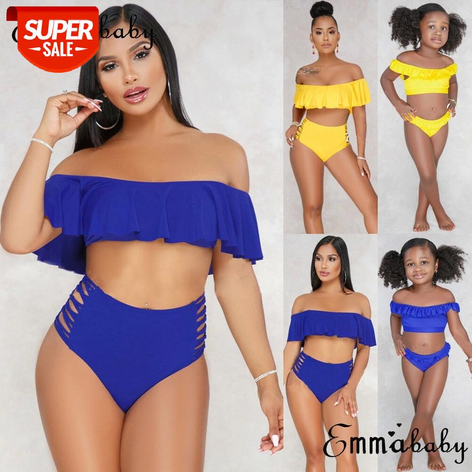 Summer Sexy Family Matching Women Kid Baby Girl High Waist Bikini Set Off Shoulder Ruffles Beach Bathing Suit Swimwear Swimsuit #z99O, White;black
Summer Sexy Family Matching Women Kid Baby Girl High Waist Bikini Set Off Shoulder Ruffles Beach Bathing Suit Swimwear Swimsuit #z99O, White;black