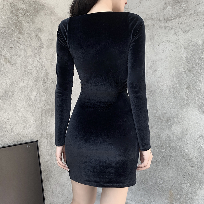 Vintage Velvet Dress Goth Sexy High Waist Mini Dress Aesthetic Elegant Long Sleeve Split Women Dresses Spring Outfits, Black;gray
Vintage Velvet Dress Goth Sexy High Waist Mini Dress Aesthetic Elegant Long Sleeve Split Women Dresses Spring Outfits, Black;gray