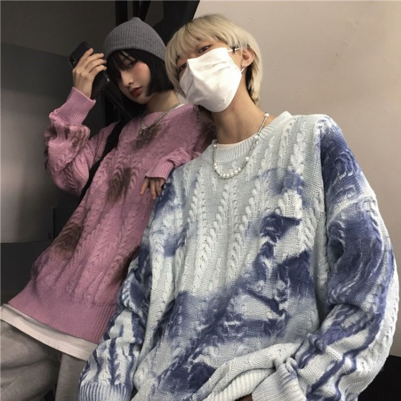 2021 New Winter Tie-dye Sweater Men's Warmth Fashion Retro Casual Knitted Pullover Men Loose Korean Couple Knitting Sweaters Mens Clothes 02, Blue
2021 New Winter Tie-dye Sweater Men's Warmth Fashion Retro Casual Knitted Pullover Men Loose Korean Couple Knitting Sweaters Mens Clothes 02, Blue