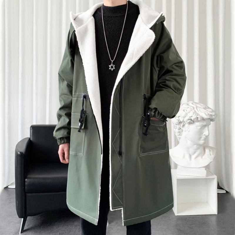 Men's Trench Coats Korean Fashion Clothes Men Hooded Coat Streetwear Fleece Lined Long Jacket Spring And Autumn Overcoat, Green
Men's Trench Coats Korean Fashion Clothes Men Hooded Coat Streetwear Fleece Lined Long Jacket Spring And Autumn Overcoat, Green