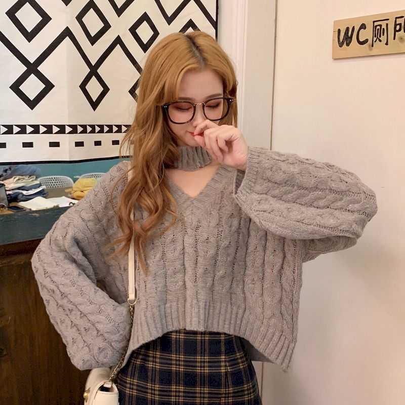 Plus size women's 200 catties fat sister early autumn sweater female Korean version loose student Hong Kong style 210526, Gray 
Plus size women's 200 catties fat sister early autumn sweater female Korean version loose student Hong Kong style 210526, Gray