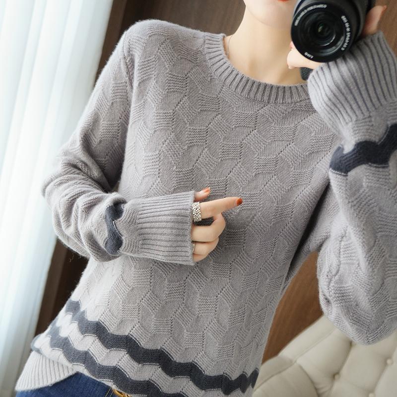 Women' Sweaters Cashmere Sweater Ladies Round Neck Pullover Casual Stitching Knitted Tops Autumn/ Winter Hollow Female Jacket Long Sleeves, Pink
Women' Sweaters Cashmere Sweater Ladies Round Neck Pullover Casual Stitching Knitted Tops Autumn/ Winter Hollow Female Jacket Long Sleeves, Pink