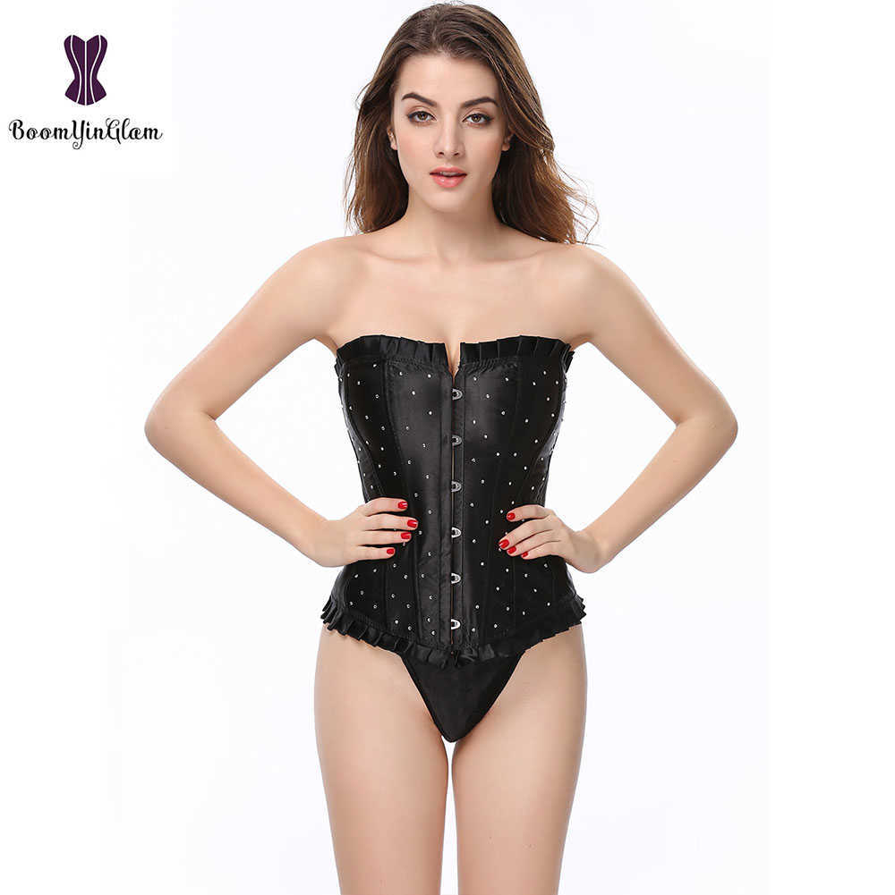 omen's Lace Up Satin Boned Overbust Waist Trainer Corsets And Bustiers Bodyshaper Top G-string Push up Shapewear S-4XL, Black
omen's Lace Up Satin Boned Overbust Waist Trainer Corsets And Bustiers Bodyshaper Top G-string Push up Shapewear S-4XL, Black