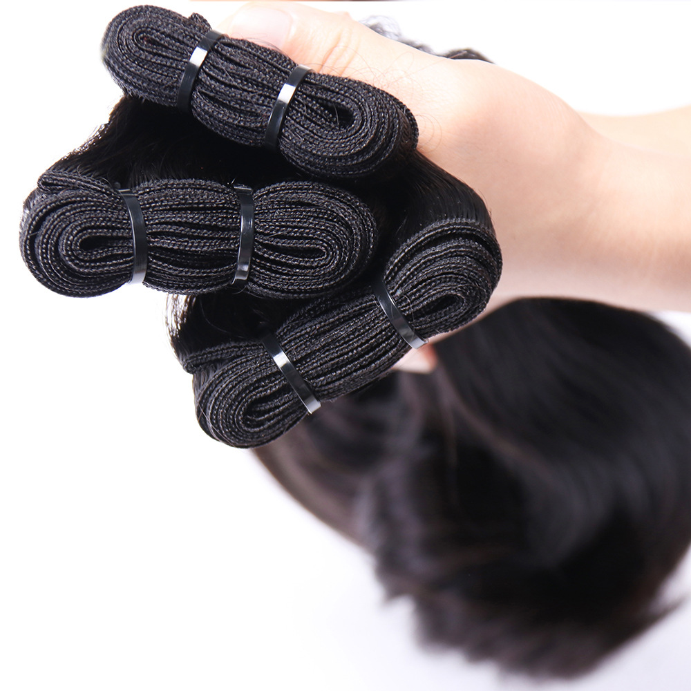 Double Drawn Bone Straight Human Vrigin Hair Weaves 1 Bundles Thick Ends