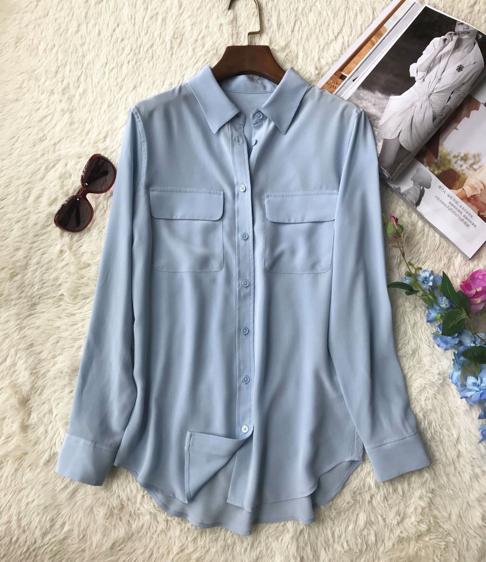 2021 New Camisas Femininas 100% Seda Manga Comprida Bolsos Duplo Haut Femme Blusa Mulher Novo Q9ai, Black
2021 New Camisas Femininas 100% Seda Manga Comprida Bolsos Duplo Haut Femme Blusa Mulher Novo Q9ai, Black