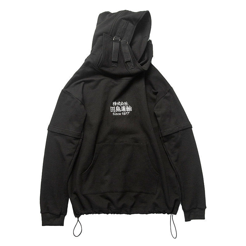 Plus Size Fish mouth Chinese Embroidery Fleece Hoodies Winter Japan Punk Style Hip Hop Casual Sweatshirts Men Frock Hoodies 201104