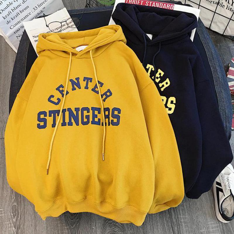 Zuolunouba Winter Thick Section Women's Clothing Print Letter Harajuku Women Hoody Sweatshirt Fashion Long Sleeve Lady Pullover 201212