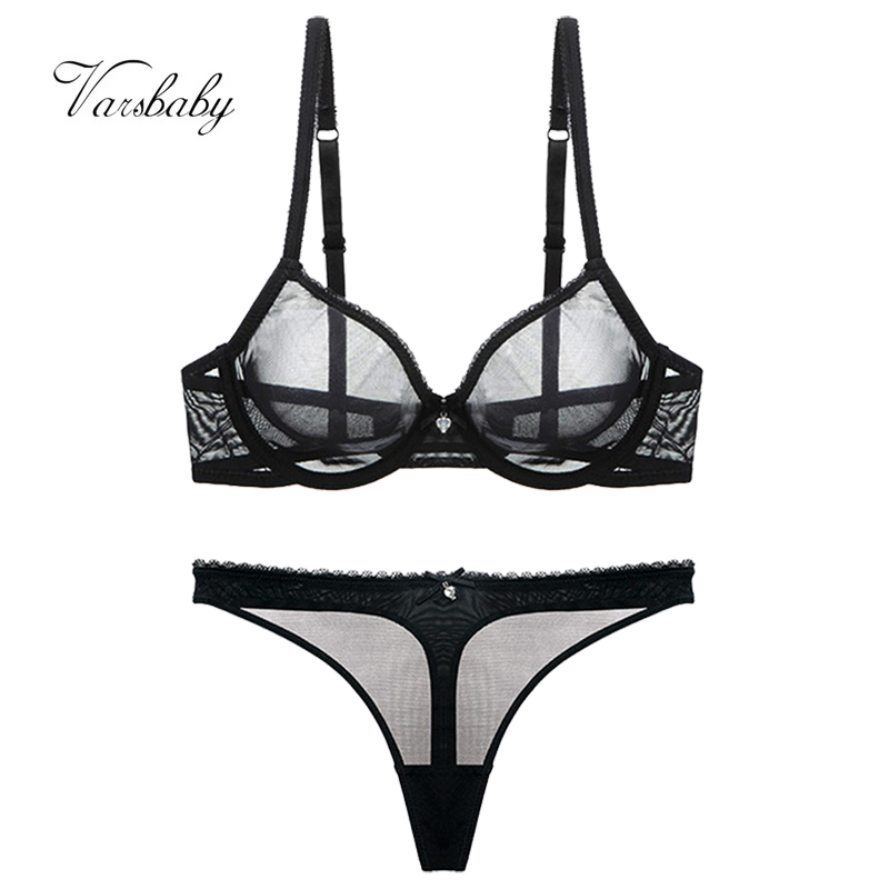 Varsbaby sexy lace unlined underwear set solid transparent three quarters yarn thong plus size bra set, Beige
Varsbaby sexy lace unlined underwear set solid transparent three quarters yarn thong plus size bra set, Beige