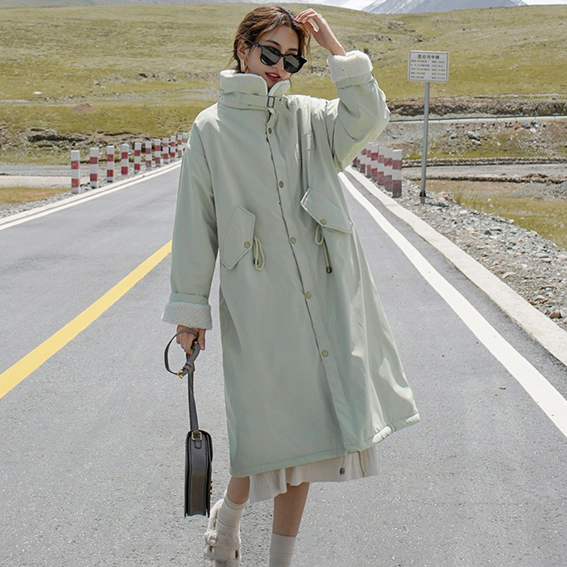 2021 New Women's Autumn Winter Jacket Long Korean Style Turn Down Collar Fleece Ladies Parkas Solid Pockets Casual Outerwear Female 5alr, Black
2021 New Women's Autumn Winter Jacket Long Korean Style Turn Down Collar Fleece Ladies Parkas Solid Pockets Casual Outerwear Female 5alr, Black