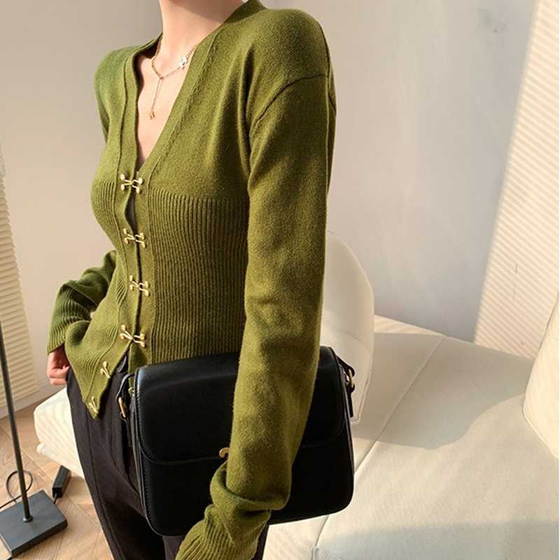Spring V Neck Long Sleeve Tops Pull Femme Slim Waist Office Lady Solid Women Clothing Elegant Fashion Korean Woman Sweaters 210525