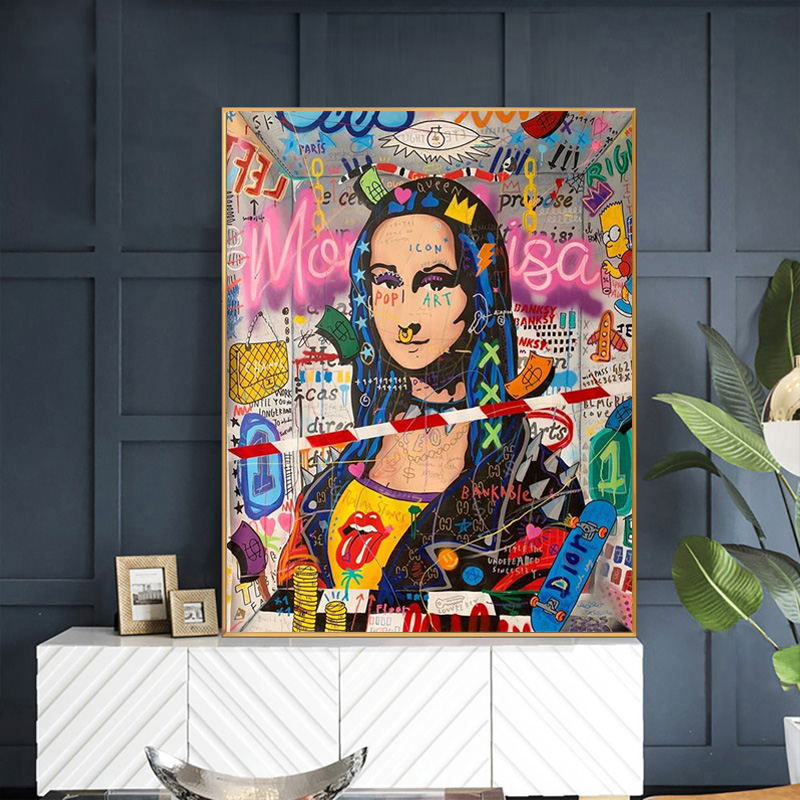 Banksy Graffiti Street Art Collection Follow Your Dream Smile Abstract Canvas Painting Poster Prints Wall Art Picture Home Decor