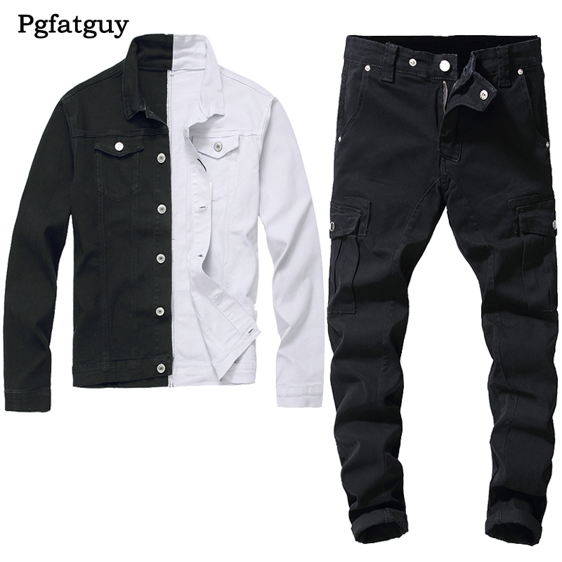 Fashion Tracksuits Black Stitching White Men's Sets Autumn Long Sleeve Denim Jacket and Multi-pocket Pants 2 Piece Set Conjuntos De Hombres, Jacket and jeans 0812.1758
Fashion Tracksuits Black Stitching White Men's Sets Autumn Long Sleeve Denim Jacket and Multi-pocket Pants 2 Piece Set Conjuntos De Hombres, Jacket and jeans 0812.1758