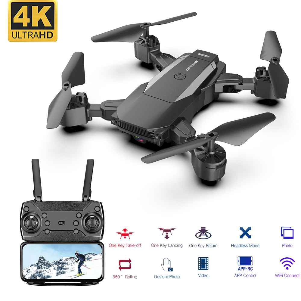 

F84 RC Drone WiFi FPV Camera 4K HD Altitude Hold Foldable Drone Helicopter One-Key Return RC Quadcopter High Quality Dron Gifts, Black