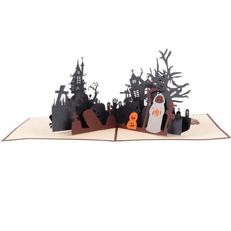 Greeting Cards 1Pc Party 3D Trick Or Treat Themed Patterned Invitation