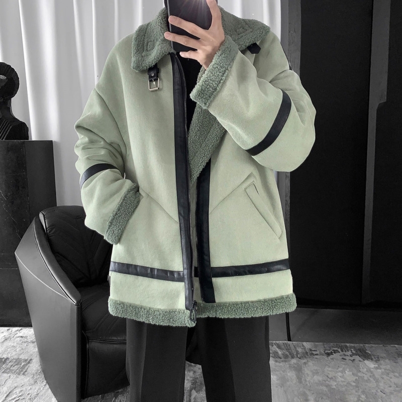 2021 New Winter Thick Lamb Fur Jacket Men's Warm Fashion Retro Casual Men Wild Loose Korean Short Coat Mens Cotton Clothes -xl 70us, Pea green color
2021 New Winter Thick Lamb Fur Jacket Men's Warm Fashion Retro Casual Men Wild Loose Korean Short Coat Mens Cotton Clothes -xl 70us, Pea green color