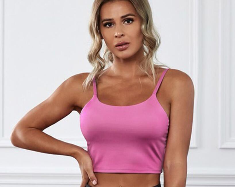 Solid Outfit color sling sports back chest clothing wireless Tight short yoga top young women 3/4 cup Fix the shoulder straps pink 264040, Black
Solid Outfit color sling sports back chest clothing wireless Tight short yoga top young women 3/4 cup Fix the shoulder straps pink 264040, Black