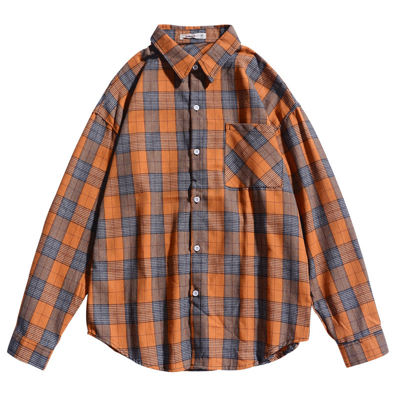 2021 Style Men Plaid Shirts Autumn New Tide Long Sleeve Mens Casual Couple Clothes Oversized Shirt Koszula Zvix, Orange
2021 Style Men Plaid Shirts Autumn New Tide Long Sleeve Mens Casual Couple Clothes Oversized Shirt Koszula Zvix, Orange