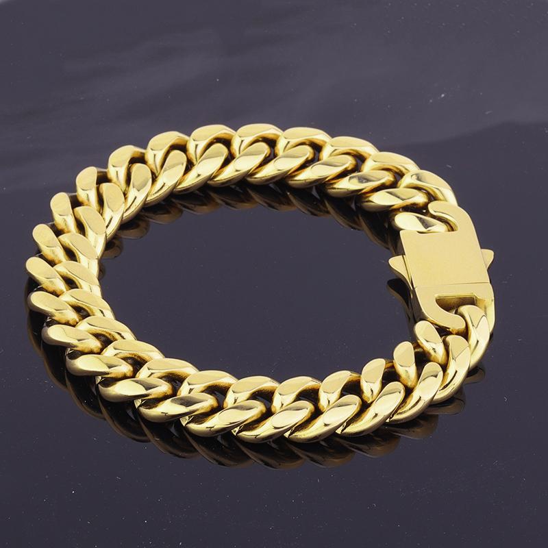 Charm Bracelets 14mm Stainless Steel Silver/Gold Cuban Curb Chain Link Bracelet High Polished Hip-Hop Jewelry For Young People
Charm Bracelets 14mm Stainless Steel Silver/Gold Cuban Curb Chain Link Bracelet High Polished Hip-Hop Jewelry For Young People