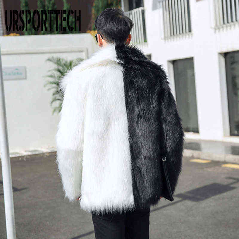 Men's Winter Faux Fur Coat Jacket - Casual Loose Warm Overcoat, Thicken Streetwear, Oversize